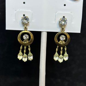 Vintage 1/20 12k Gold Filled And Glass Rhinestone Screw back Earrings (3768)